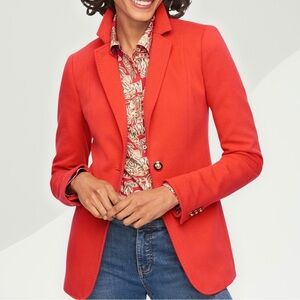 NWT Talbots ‘Easy Knit Blazer’ in Reddish-Orange Size 10 Petite